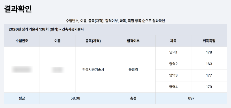 이번 회차 점수 확인
