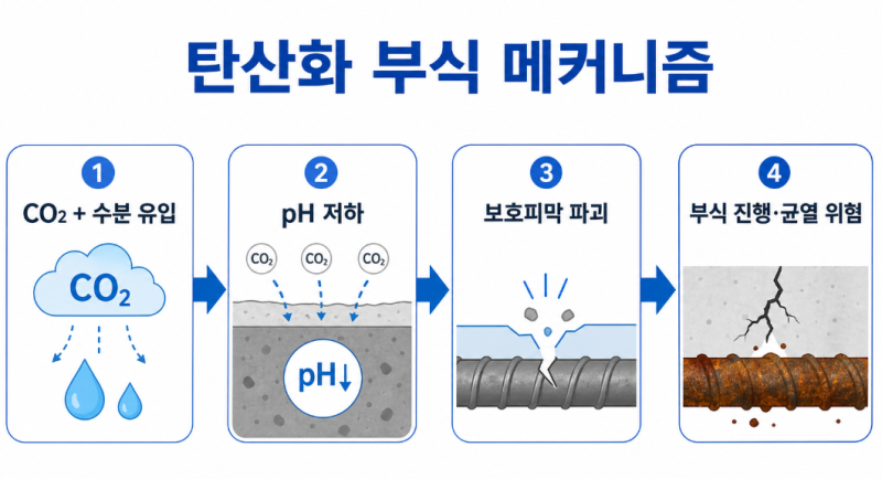 탄산화부식 개념도